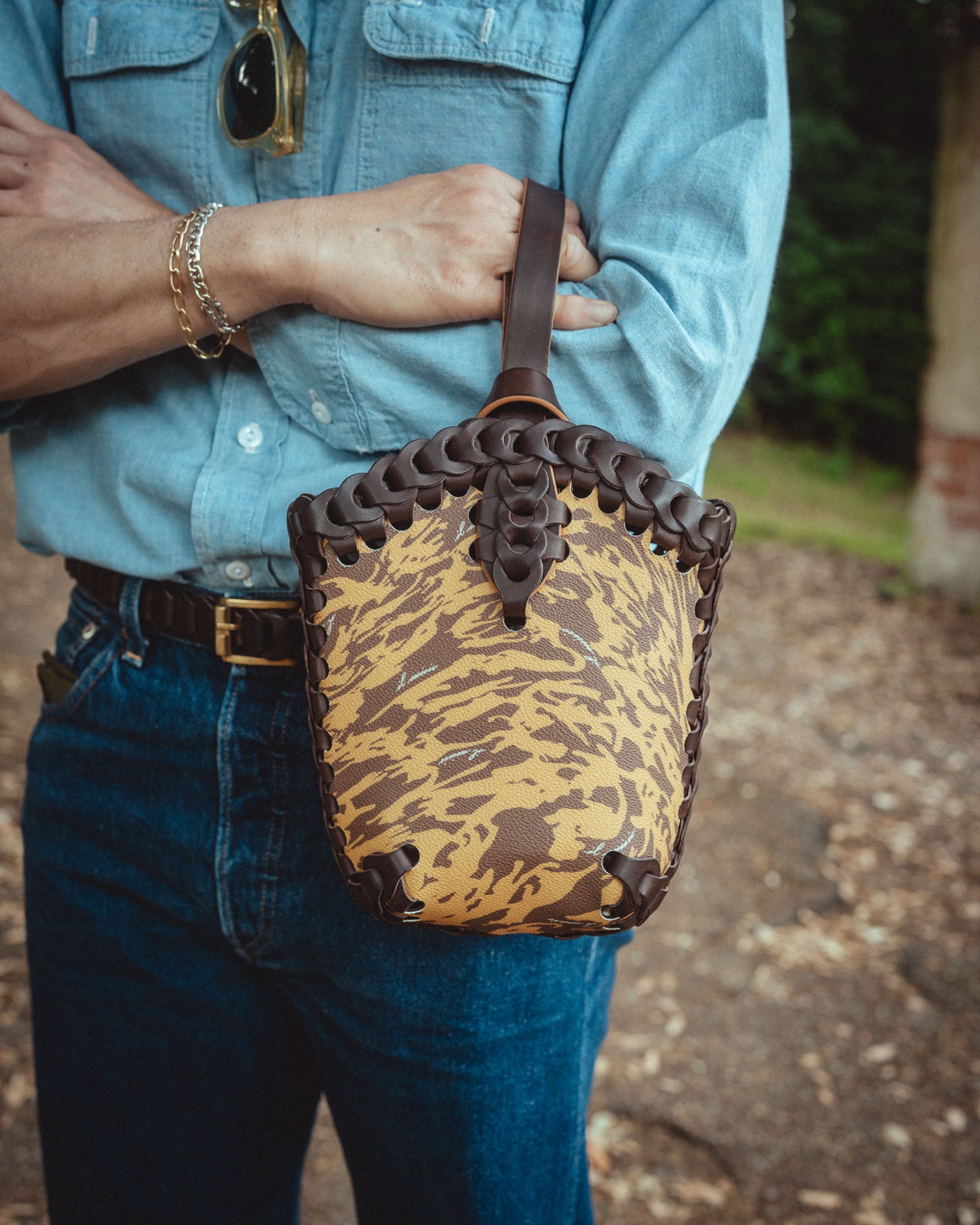 Marble Cat × Native Crafts ワンハンドルバッグ