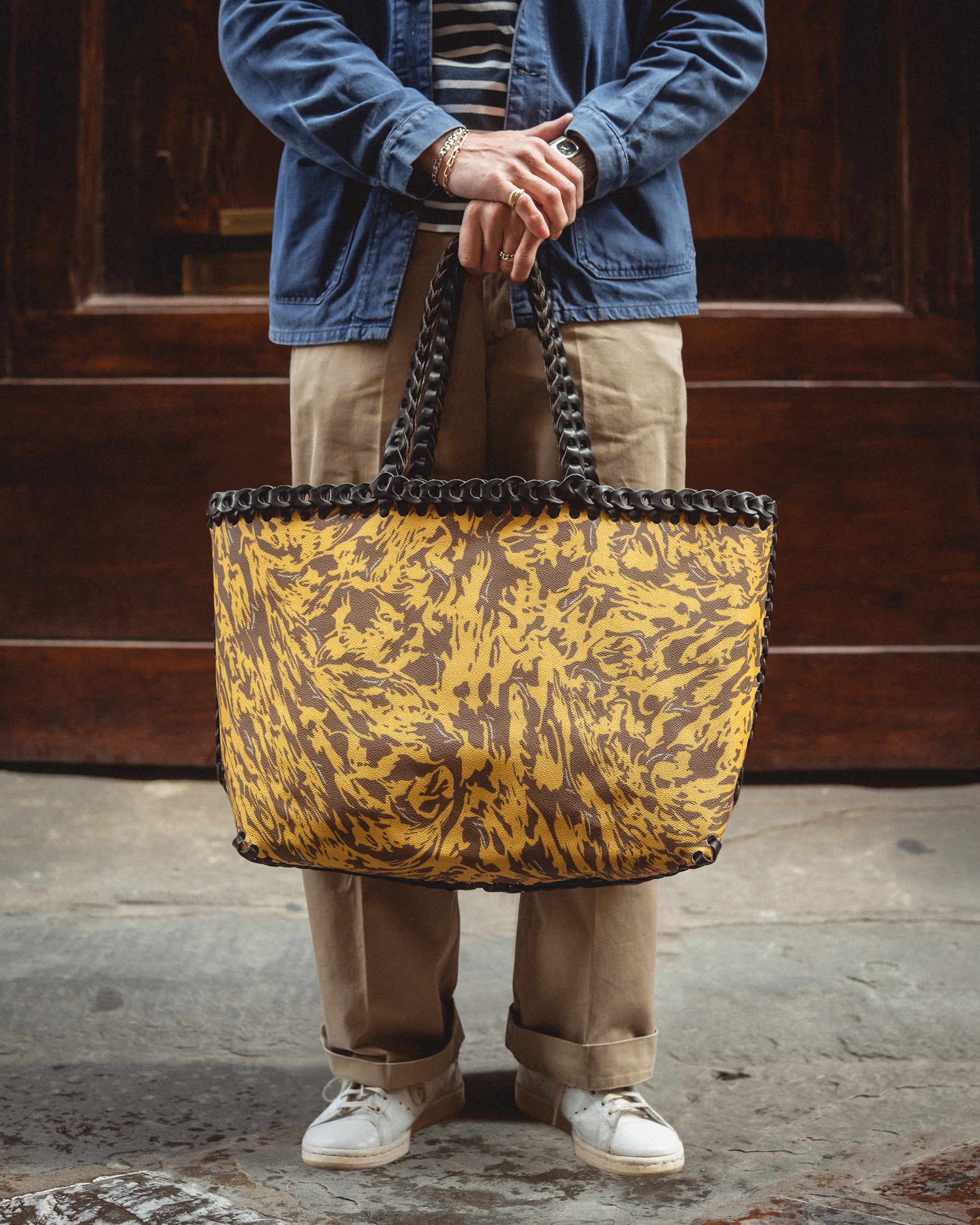 Marble Cat × Native Crafts リバーシブルトート Long