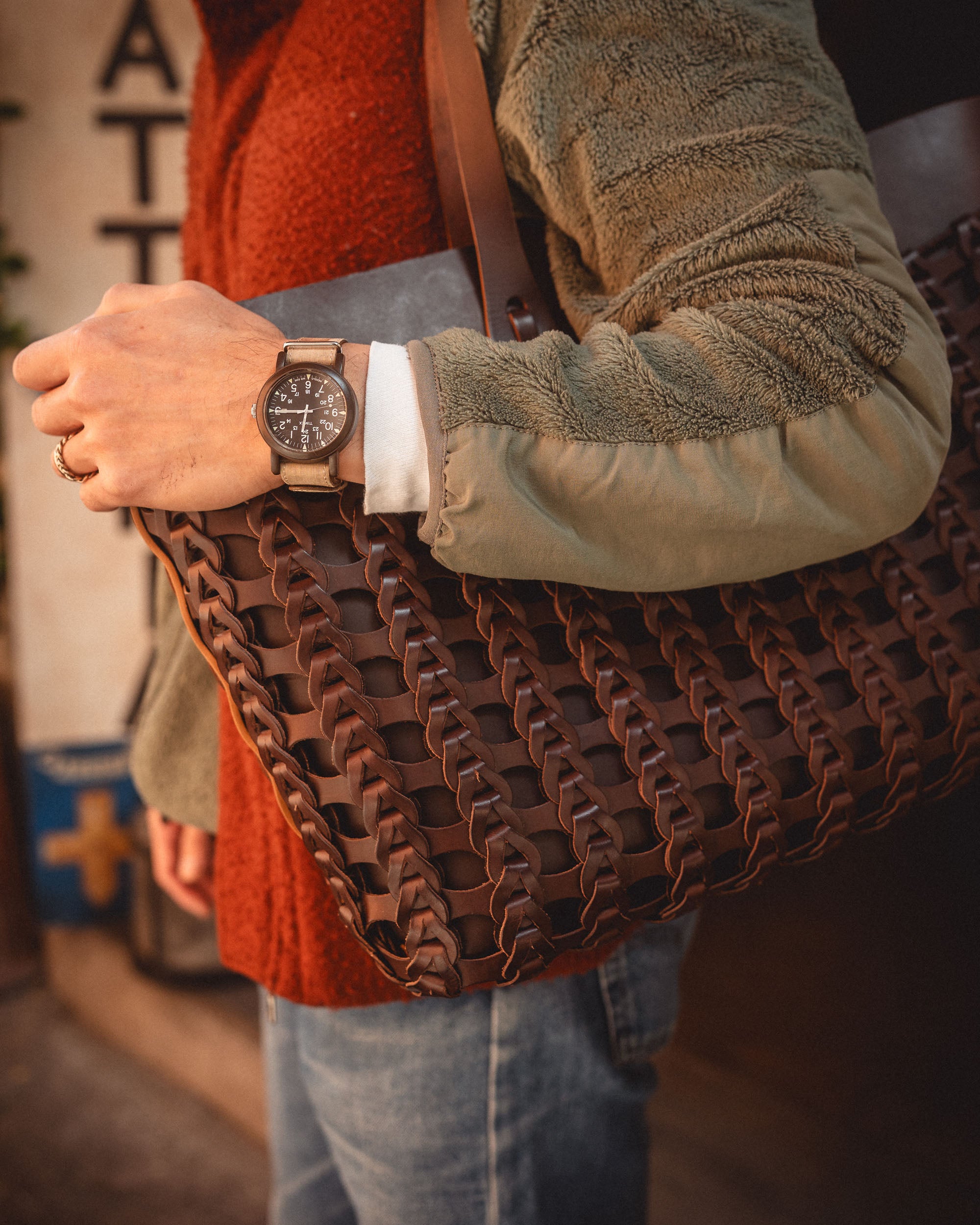 Native Crafts × Boho ペスカトーレトートバッグ M