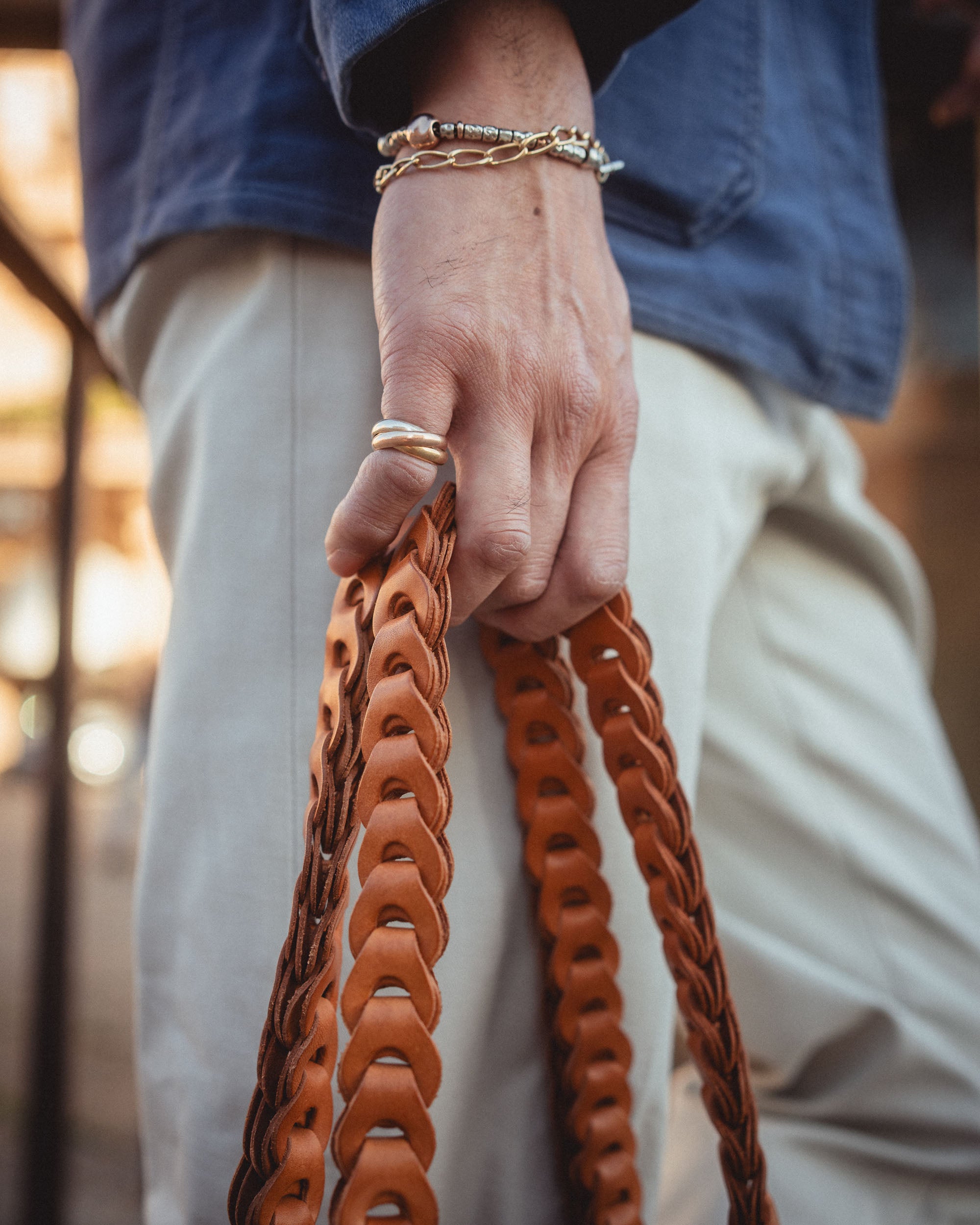 イルミーチョBOHOブラウン編み込みレザートートバッグ Boho トートバッグ M – il micio(イル・ミーチョ)