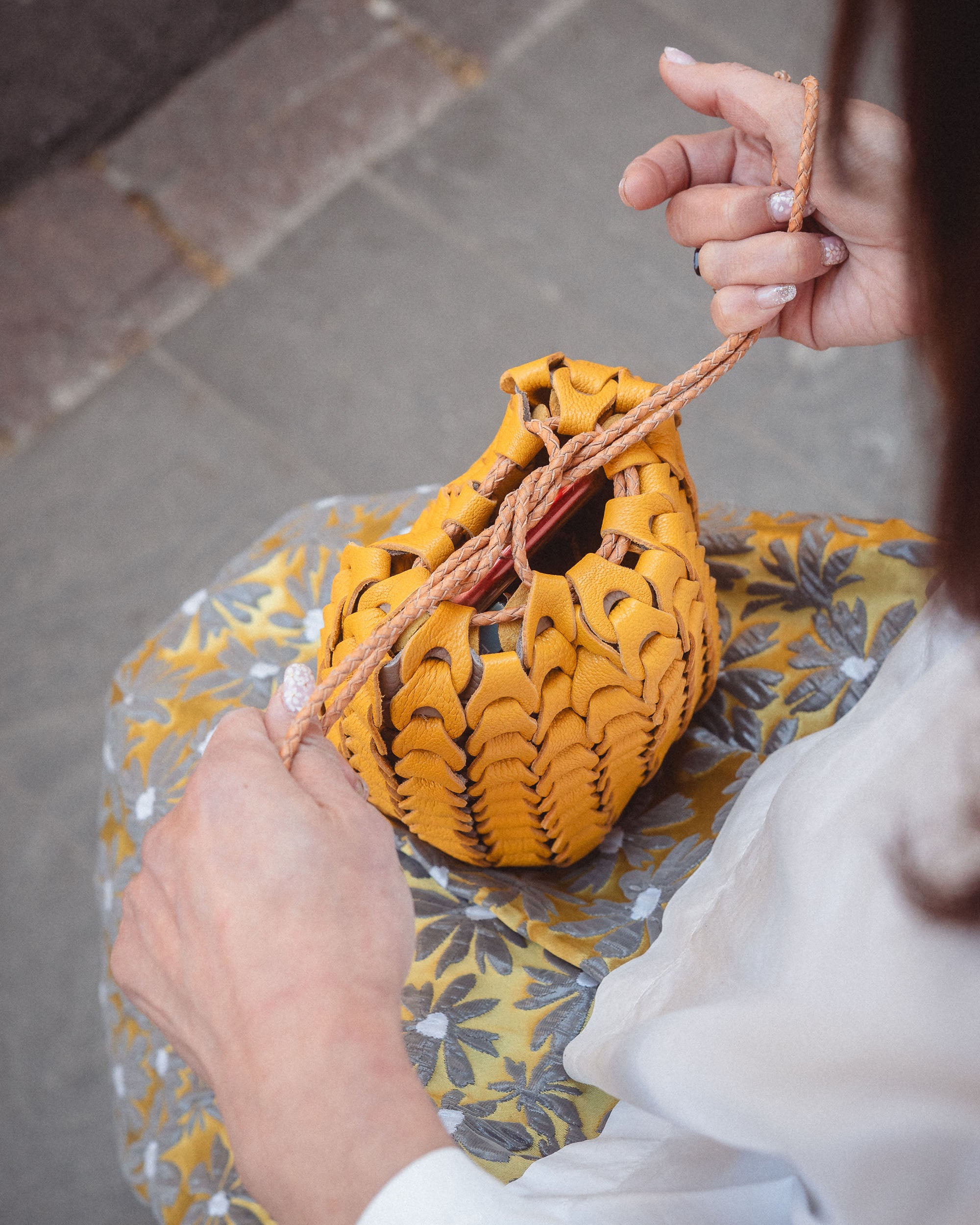 [Candy Castle] Boho Square Drawstring Bag