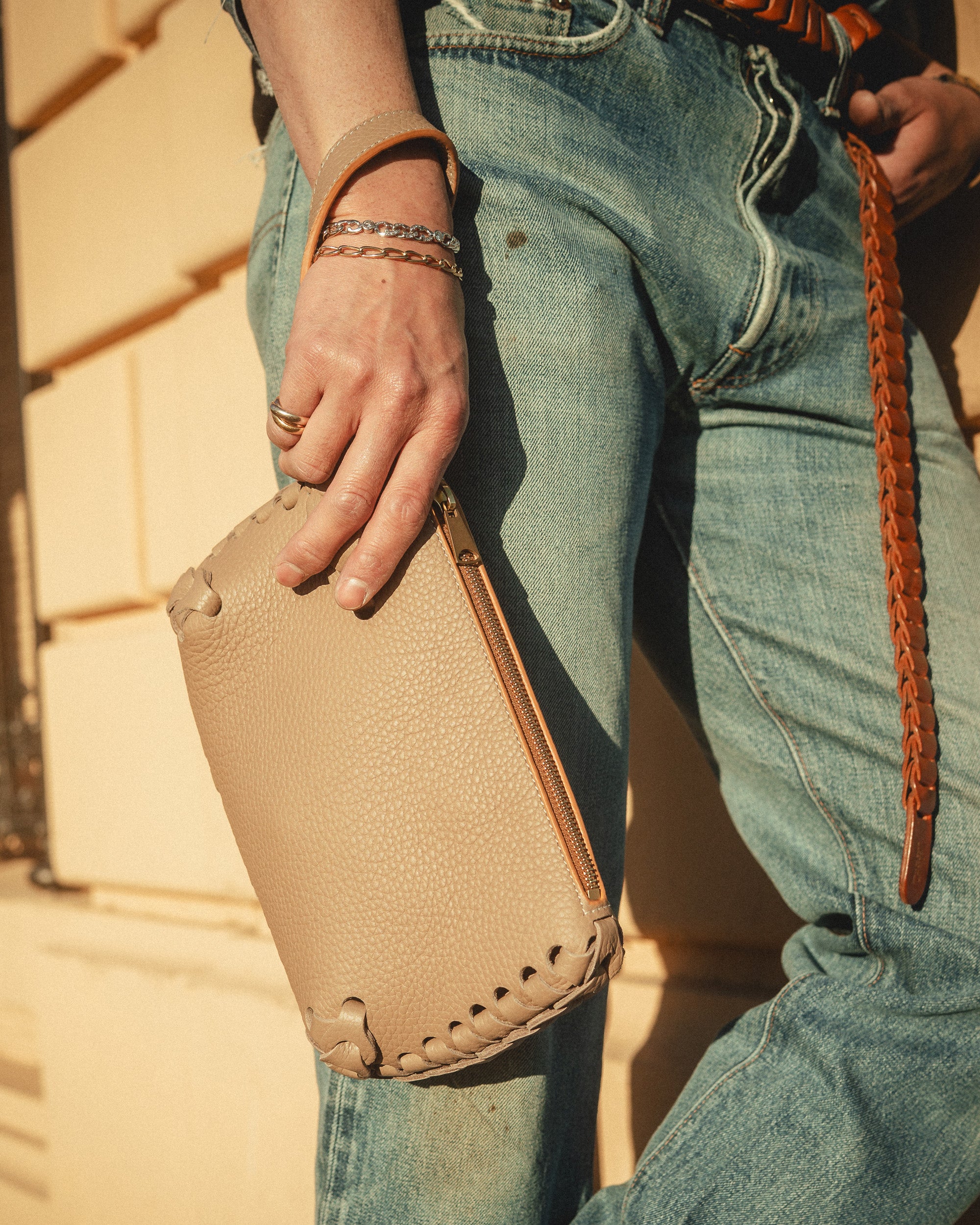 Native Crafts × Boho ワンハンドルポーチ