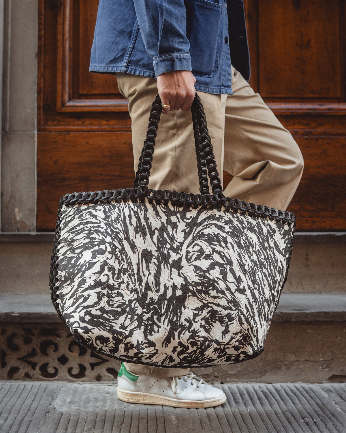 Marble Cat × Native Crafts リバーシブルトート S