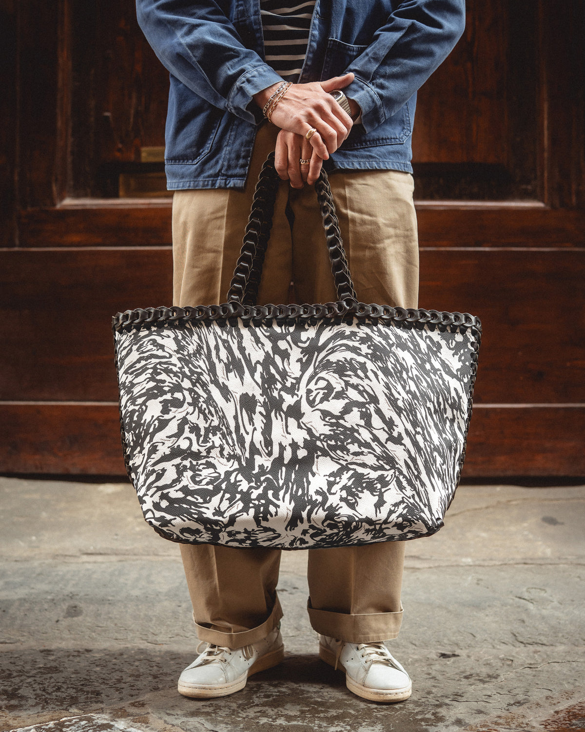 Marble Cat × Native Crafts リバーシブルトート S